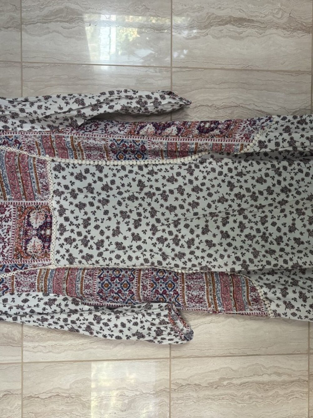Kori America Boho Floral Tunic Dress S